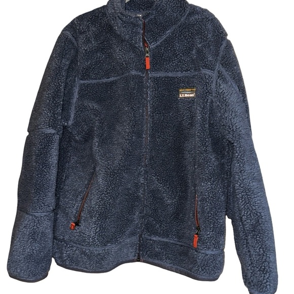 L.L. Bean Navy Fleece Size Large - Picture 3 of 9
